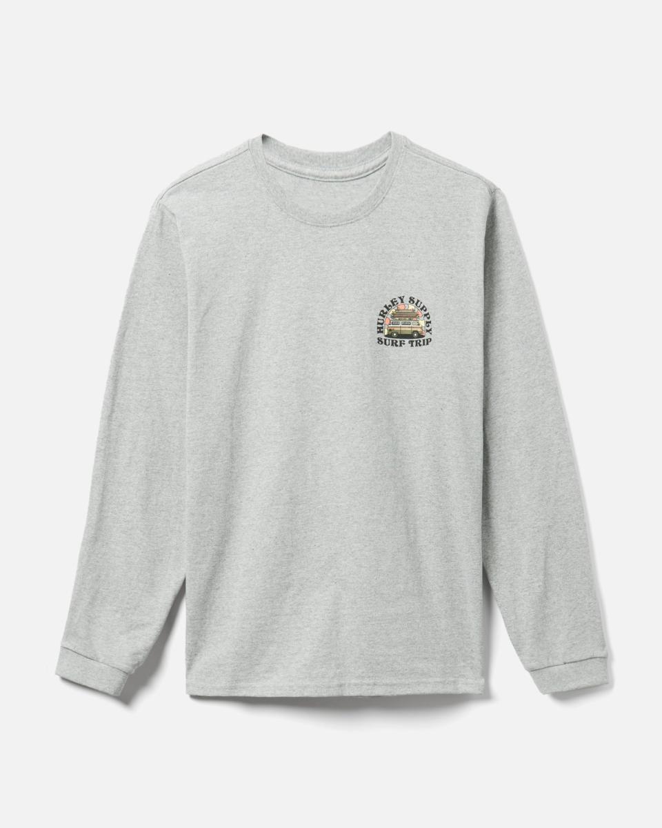 Tshirts & Tops Proven Heather Grey Everyday Recycled Surf Trip Long Sleeve Hurley Men