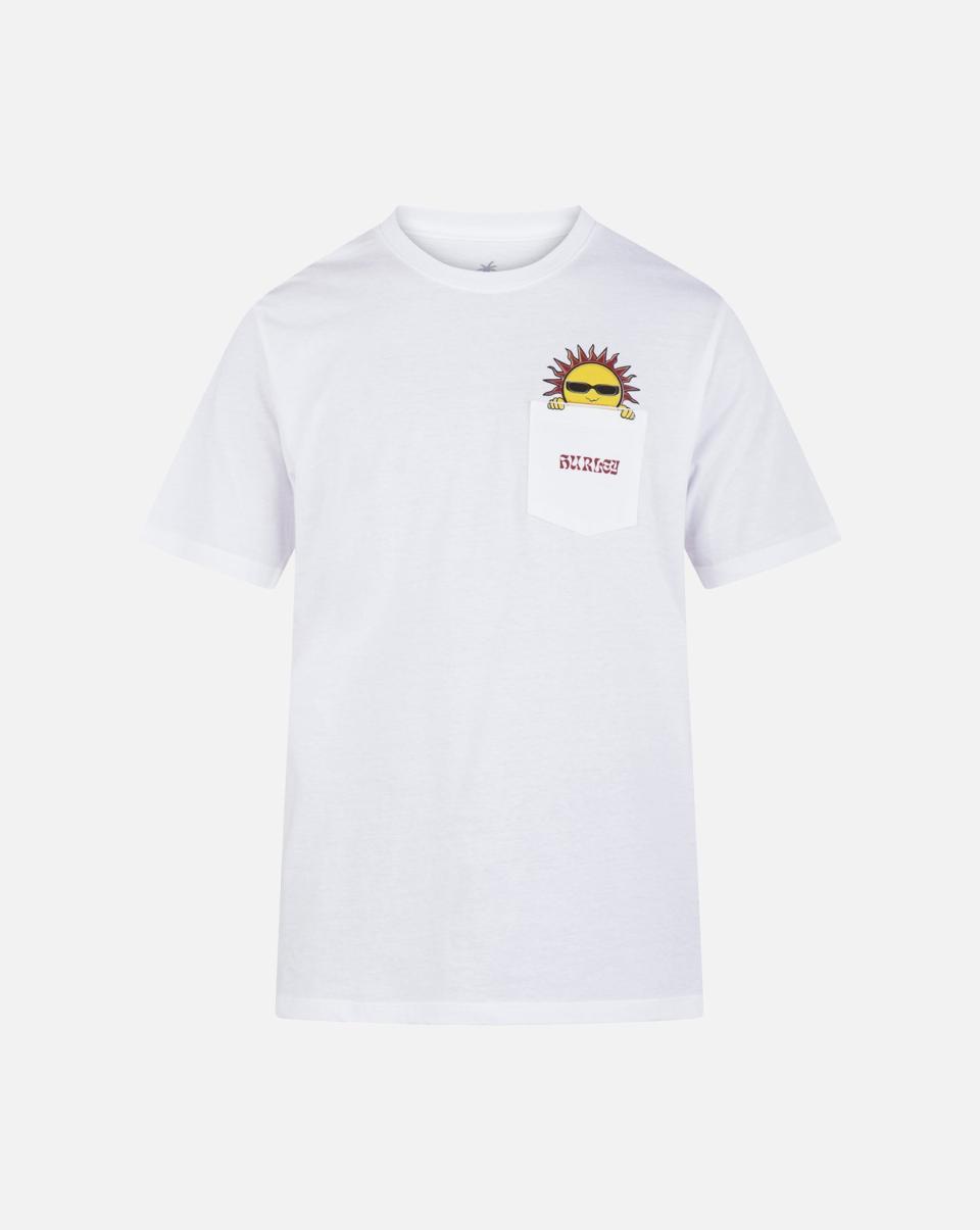 Hurley Everyday Sunny Pocket Short Sleeve Shirt Men White Tshirts & Tops Organic