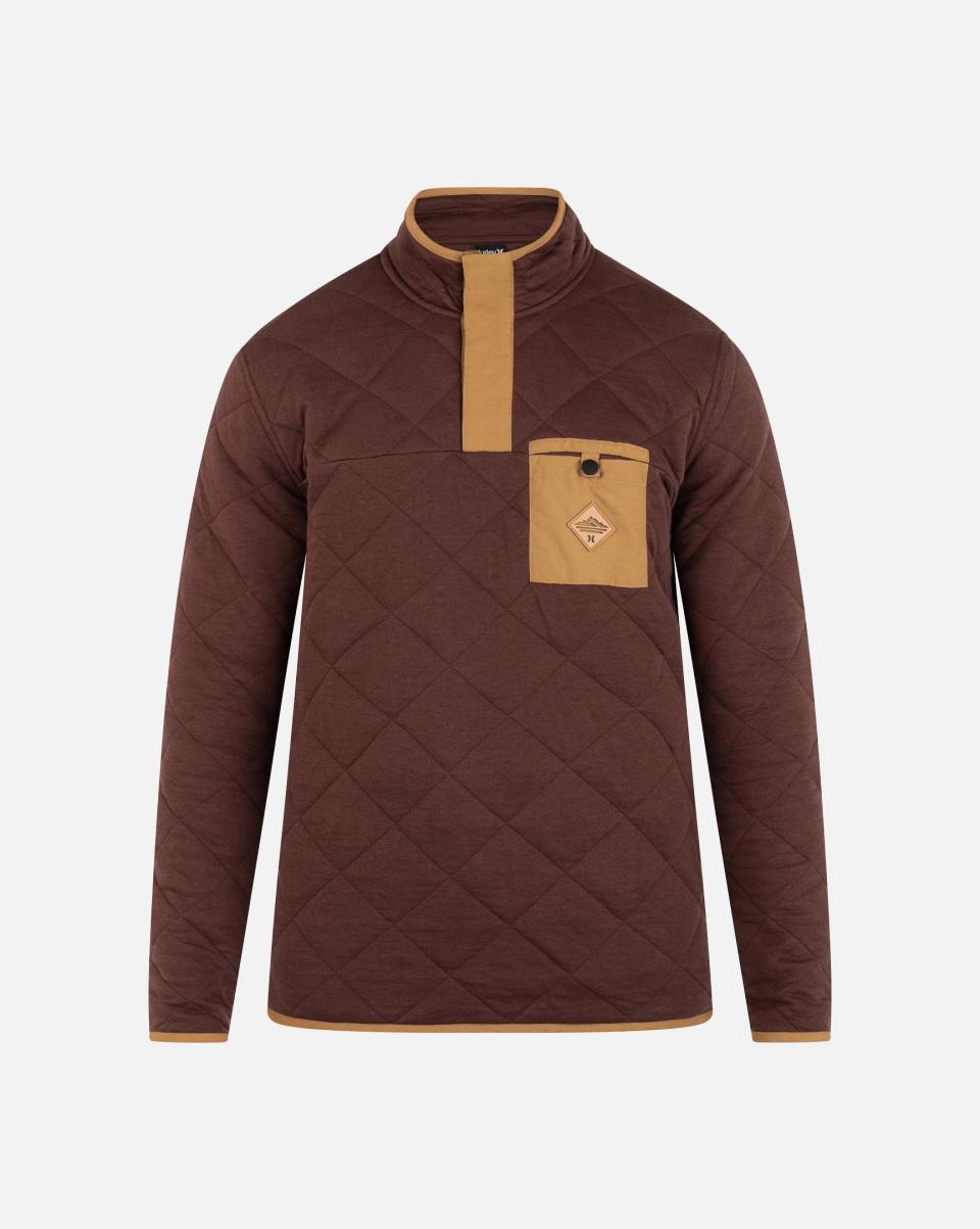 Middleton Quilted 1/4 Snap Fleece Exclusive Offer Men Tshirts & Tops Hurley Espresso