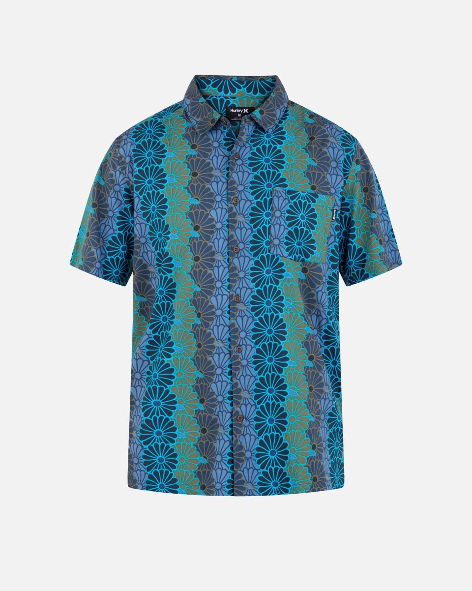 Men Rincon Short Sleeve Woven Shirt Hurley Tshirts & Tops Sustainable Abyss 2