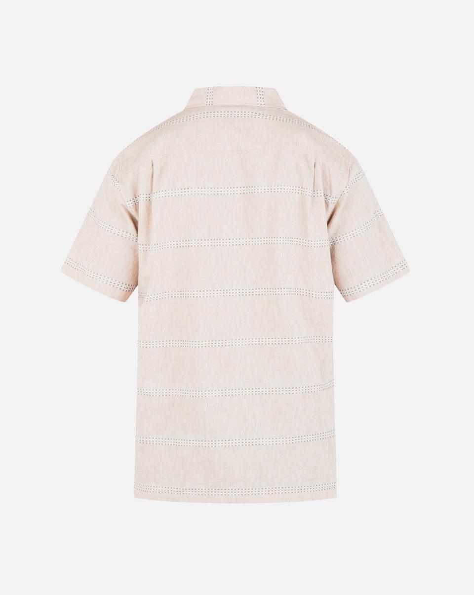 Bargain Tshirts & Tops Oak Jar Vanilla Hurley Men Rincon Linen Short Sleeve Shirt - 1