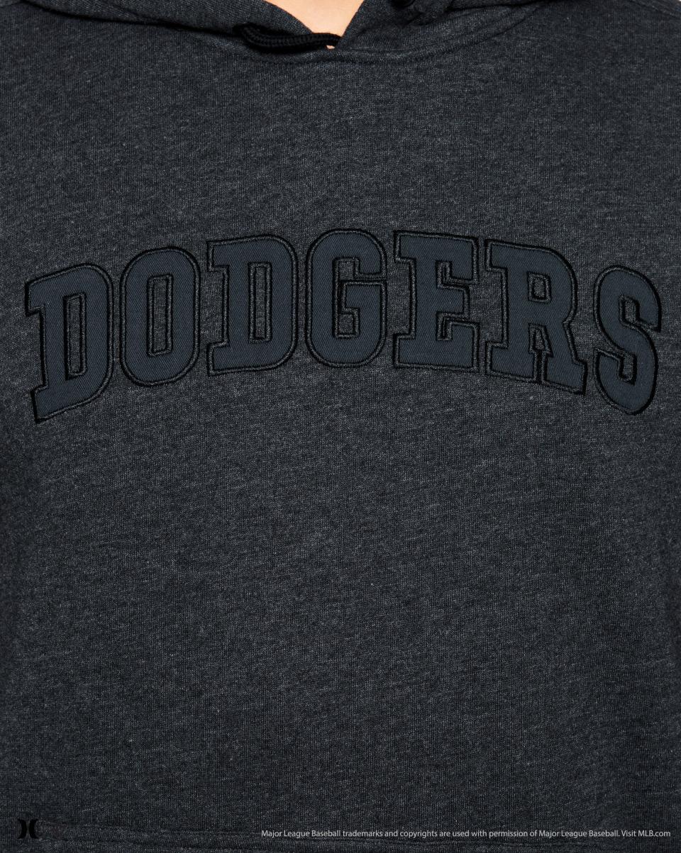 Men Hurley X 47  Los Angeles Dodgers Cross Dye Pullover Hoodies & Fleece Best Black Heather - 4