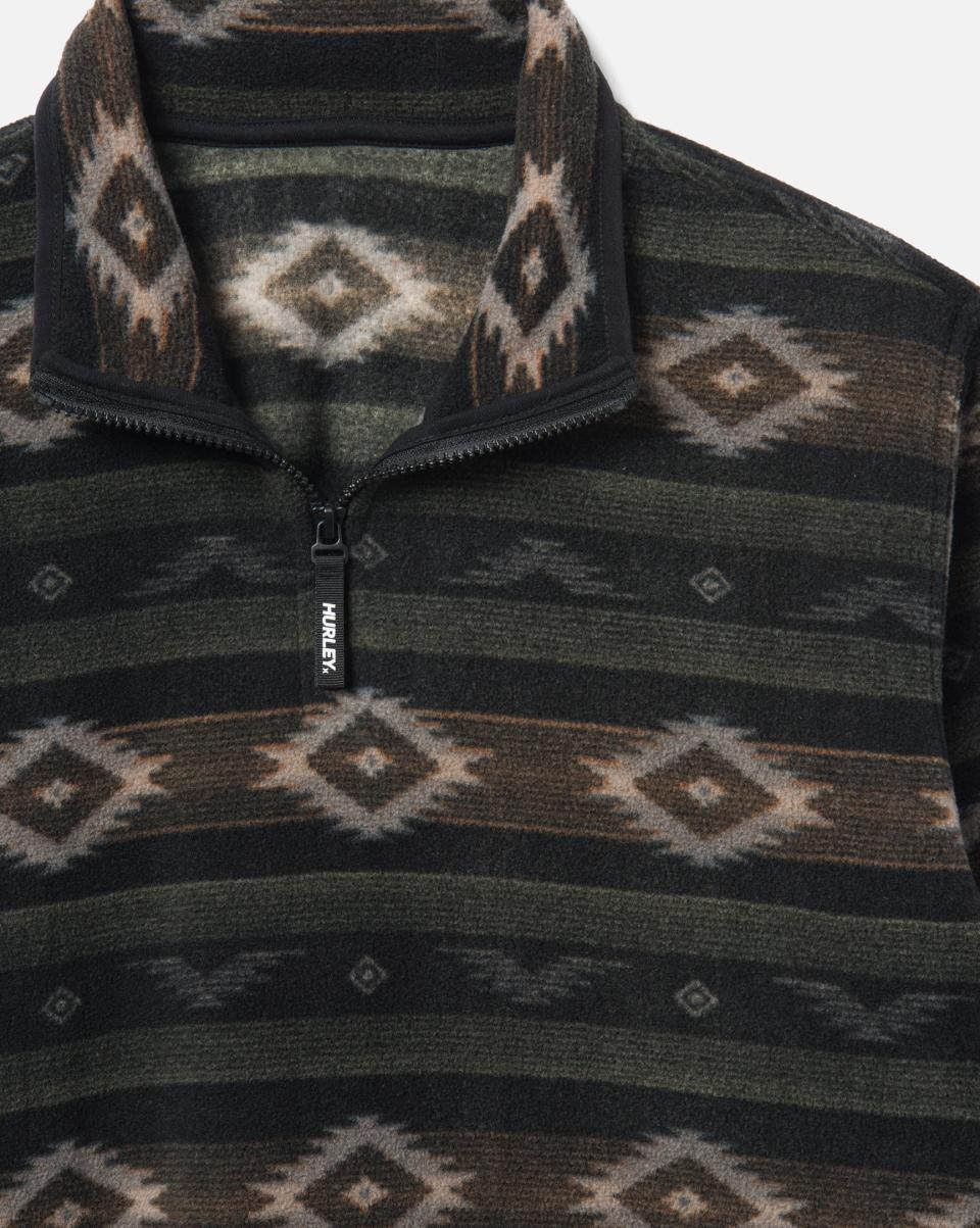 Mesa Windchill 1/4 Zip Fleece Jacket Jackets & Outerwear Black Combo Men Rare Hurley - 2