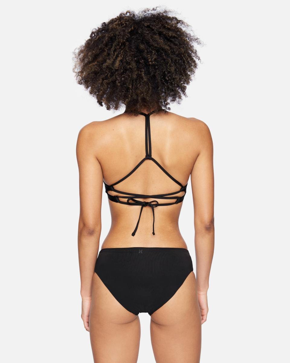 Women Black Swim Outlet Solid Full Bikini Bottom Hurley - 2