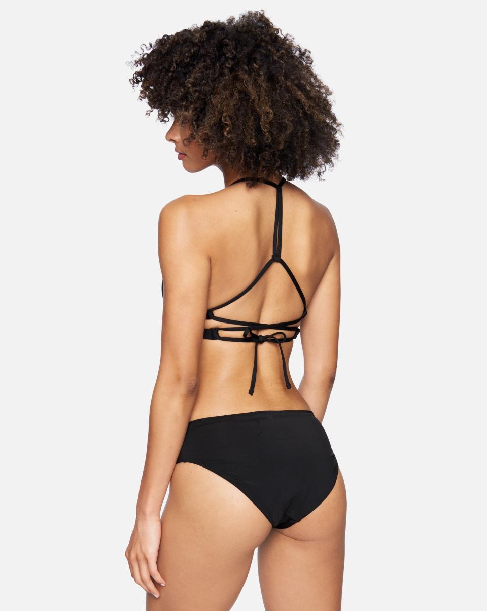 Women Black Swim Outlet Solid Full Bikini Bottom Hurley
