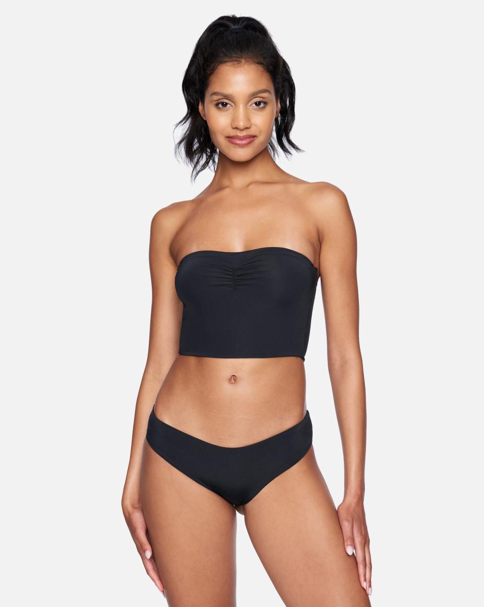 Modern Swim Hurley Black Solid Cheeky Hipster Bikini Bottom Women - 1