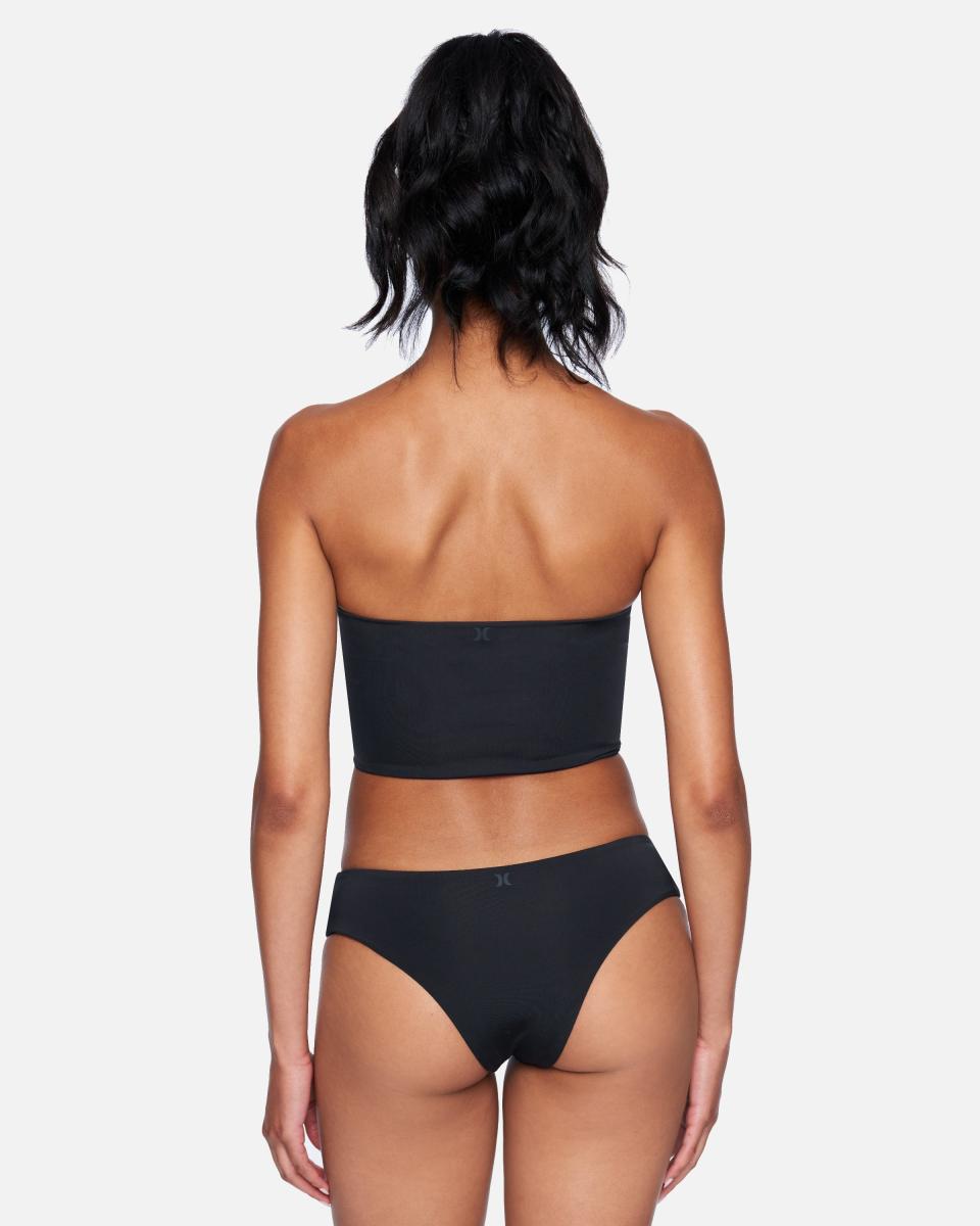 Modern Swim Hurley Black Solid Cheeky Hipster Bikini Bottom Women - 2