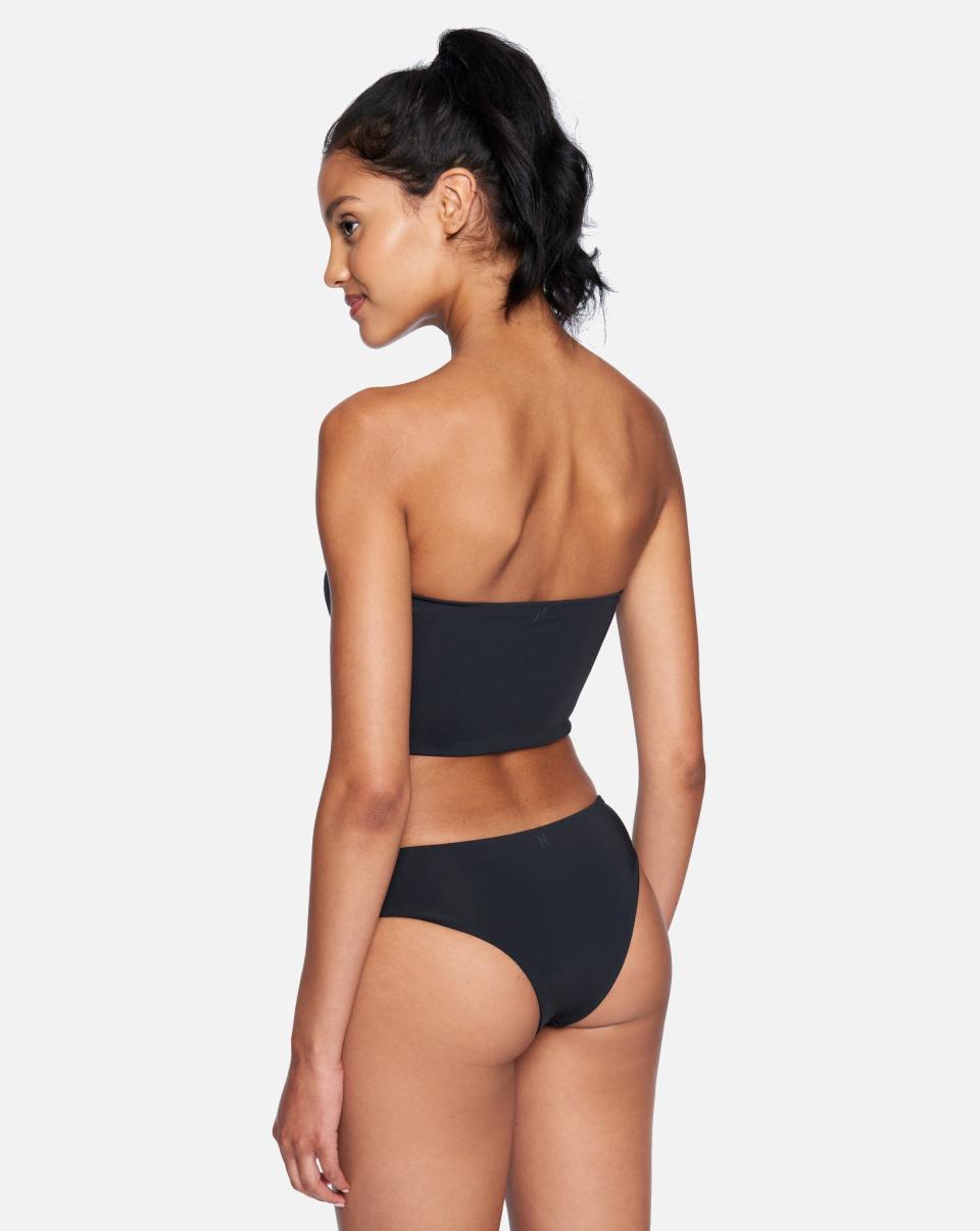 Modern Swim Hurley Black Solid Cheeky Hipster Bikini Bottom Women