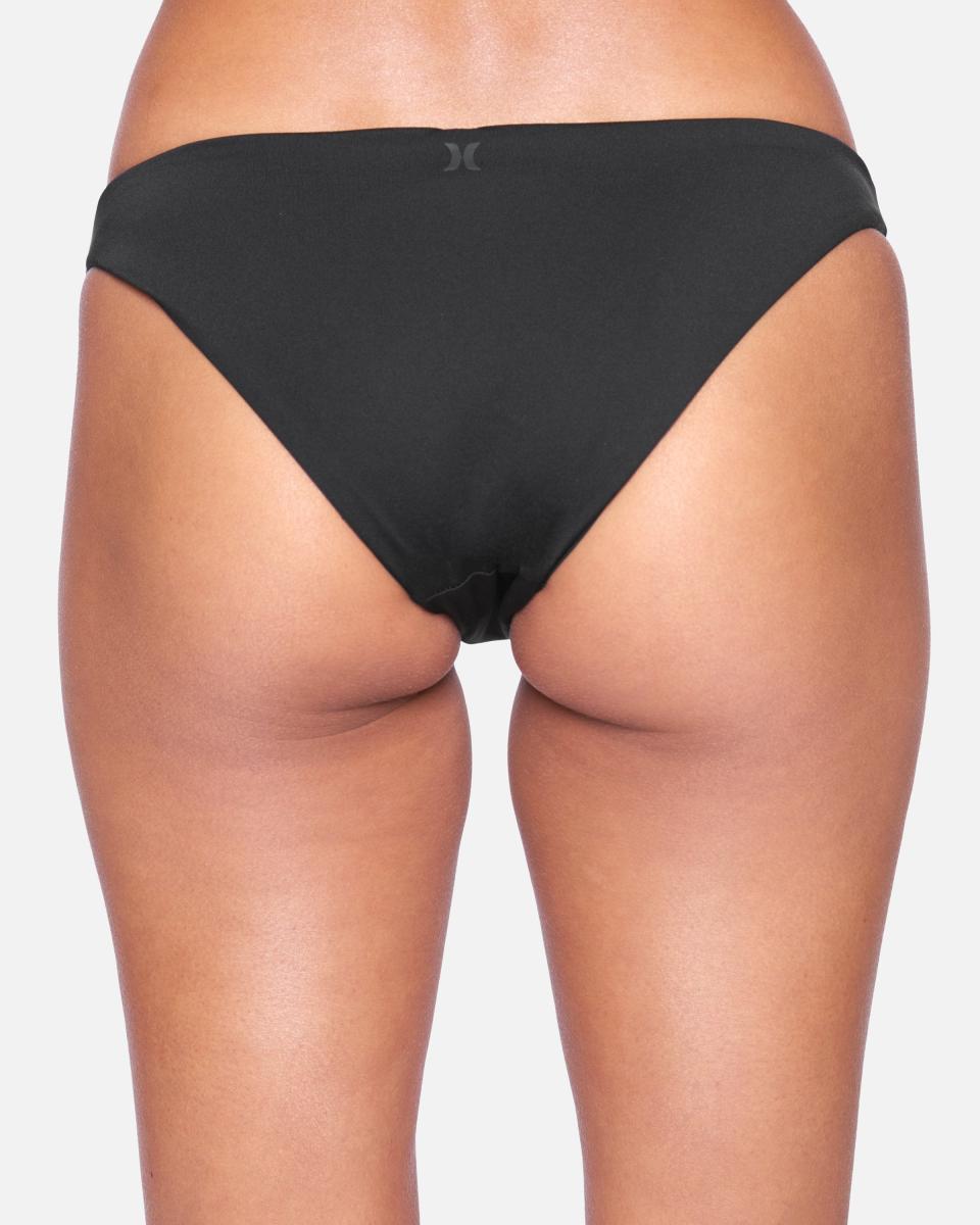 Solid Moderate Bikini Bottom Hurley Swim Black Women Flexible - 3