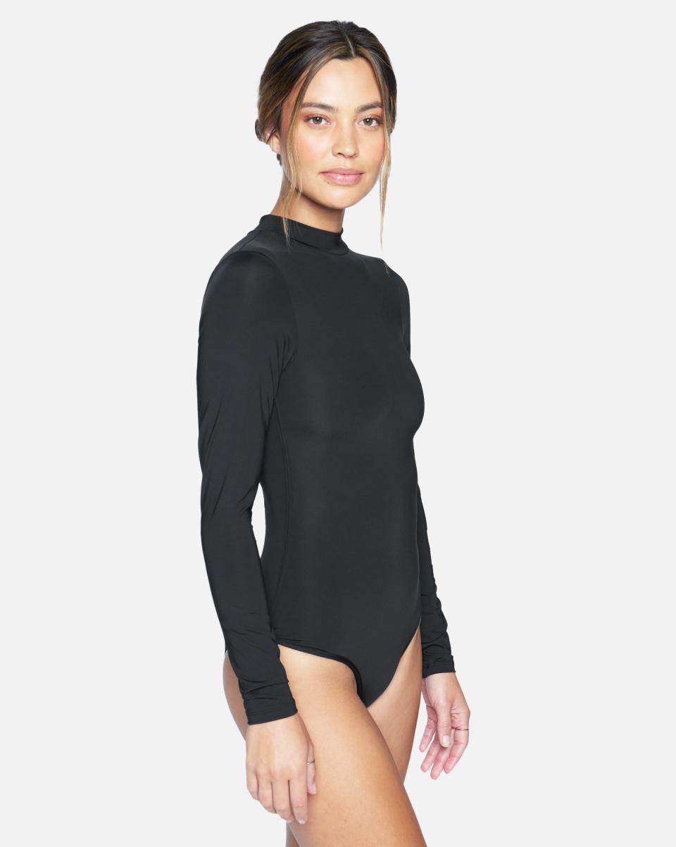 Best One And Only Solid Long Sleeve Retro Surf Suit Swim Black Hurley Women - 3