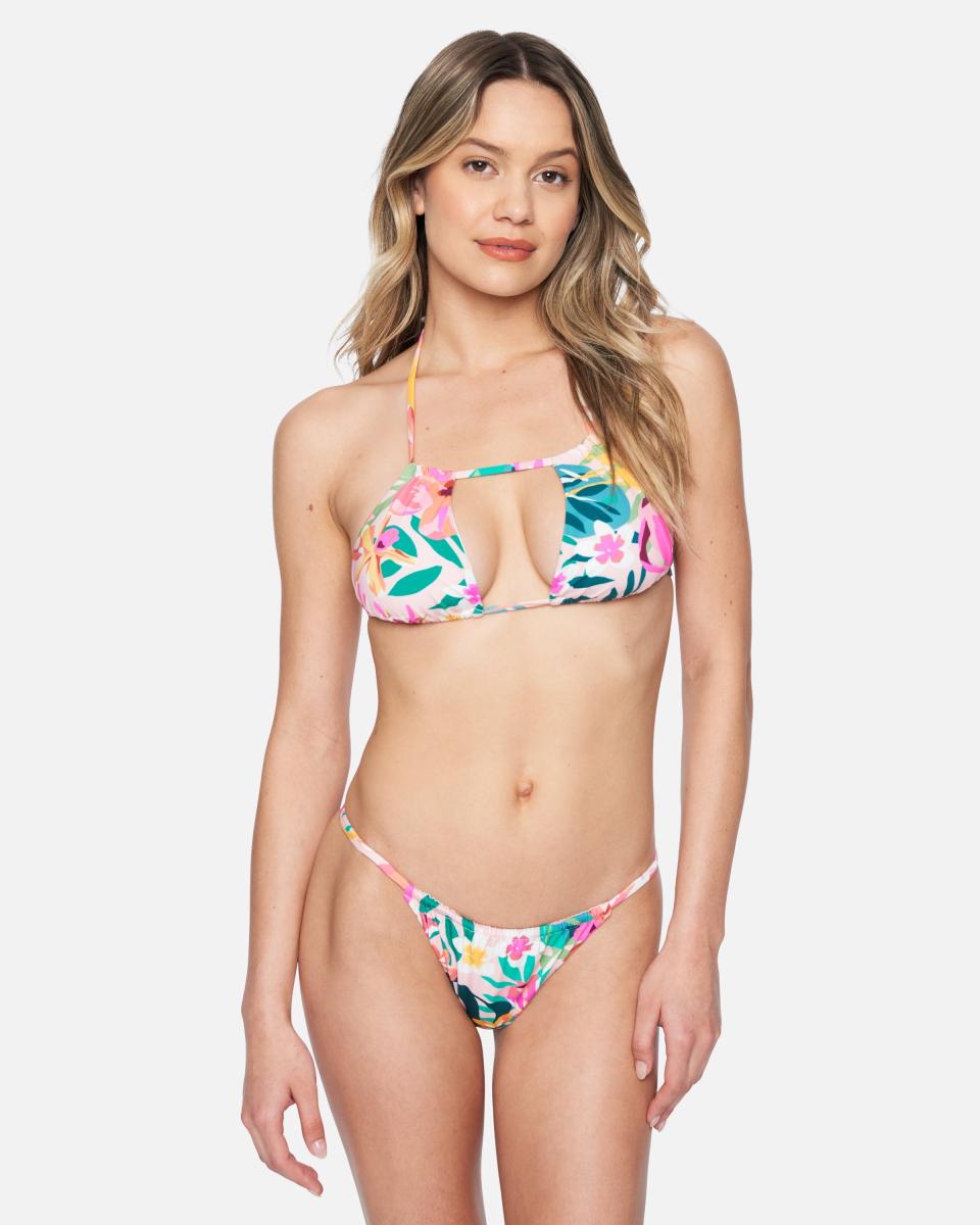 Women Swim Floral Pop Cheeky Slider Bikini Bottom Floral Pop Multi Hurley Vintage - 1
