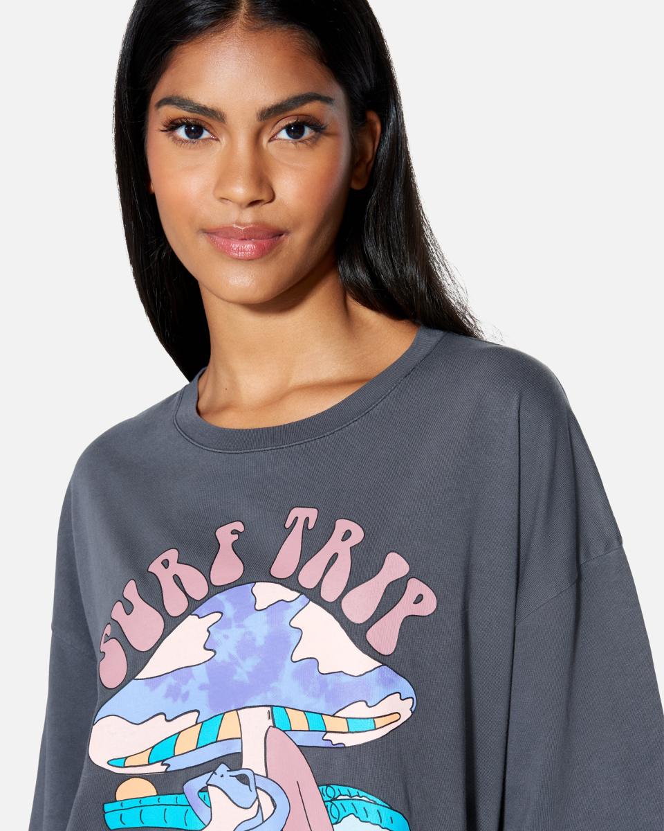 Black Tops & T-Shirts Hurley Surf Trip Boyfriend Tee Women Luxury - 3