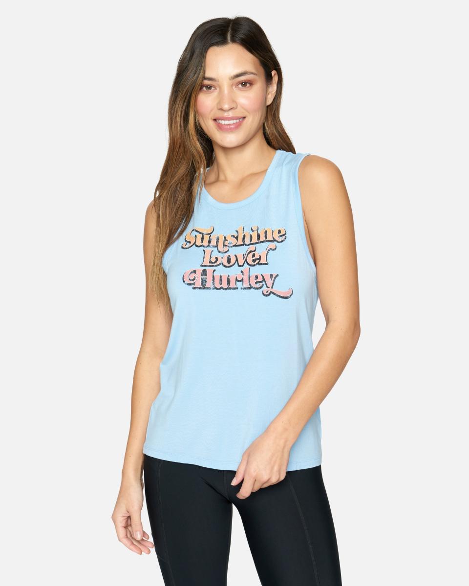 Women Tops & T-Shirts Hurley Sunshine Lover Muscle Tee Timeless Bayou