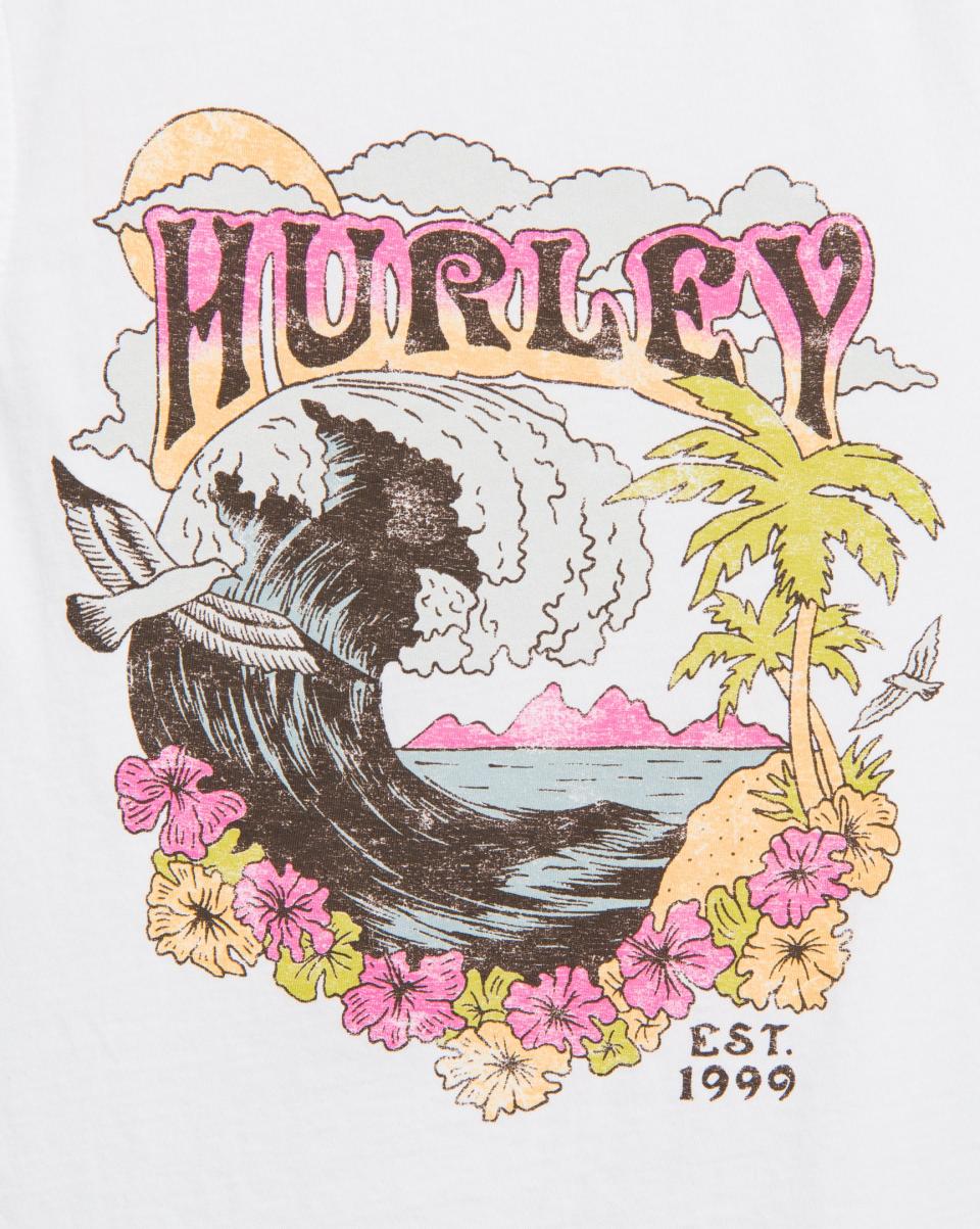 Bargain Tops & T-Shirts Hurley White Flower Tubing Flouncy Tank Women - 2