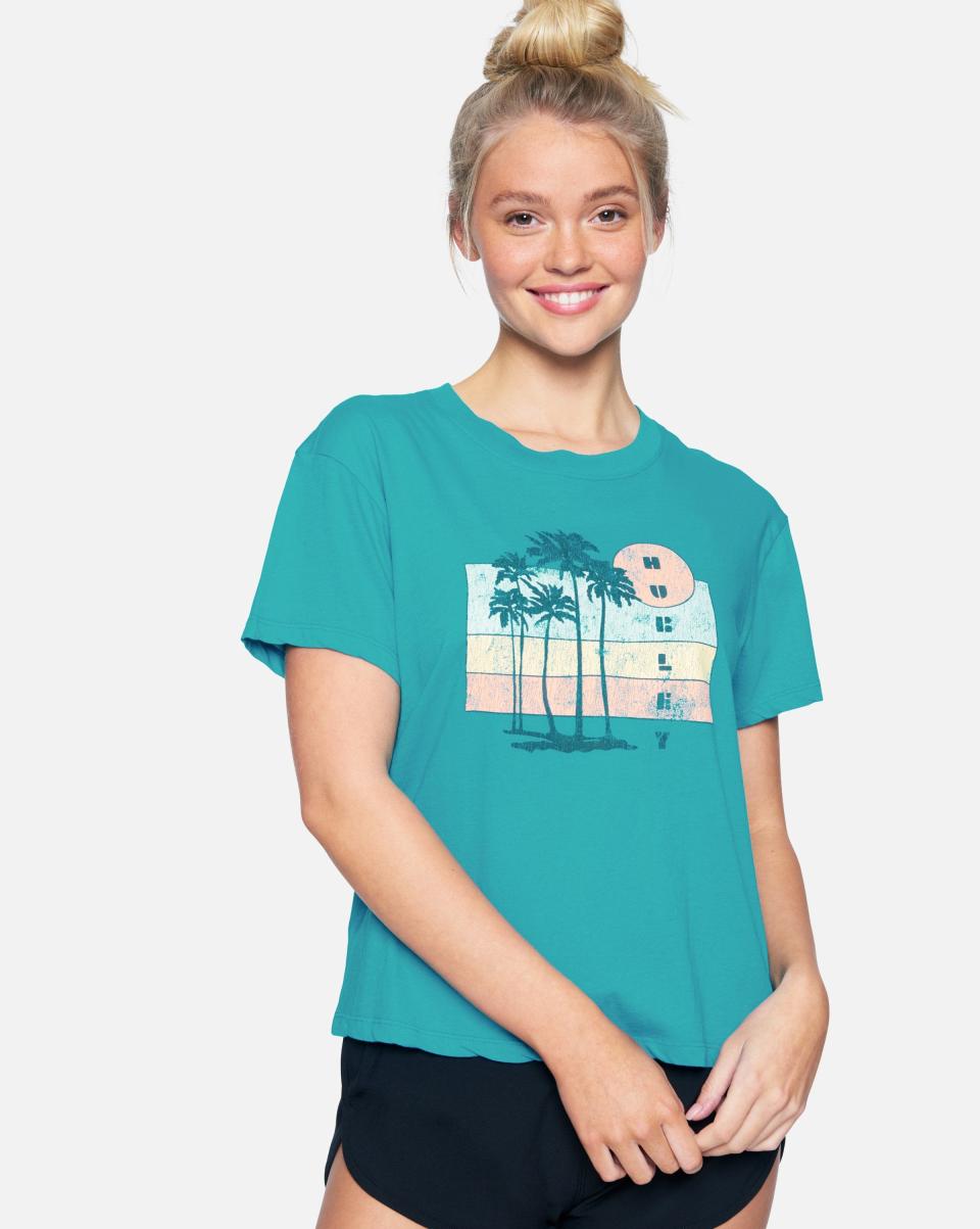 Sturdy Women Colima Washed Girlfriend Crew Tops & T-Shirts Hurley Lake Blue