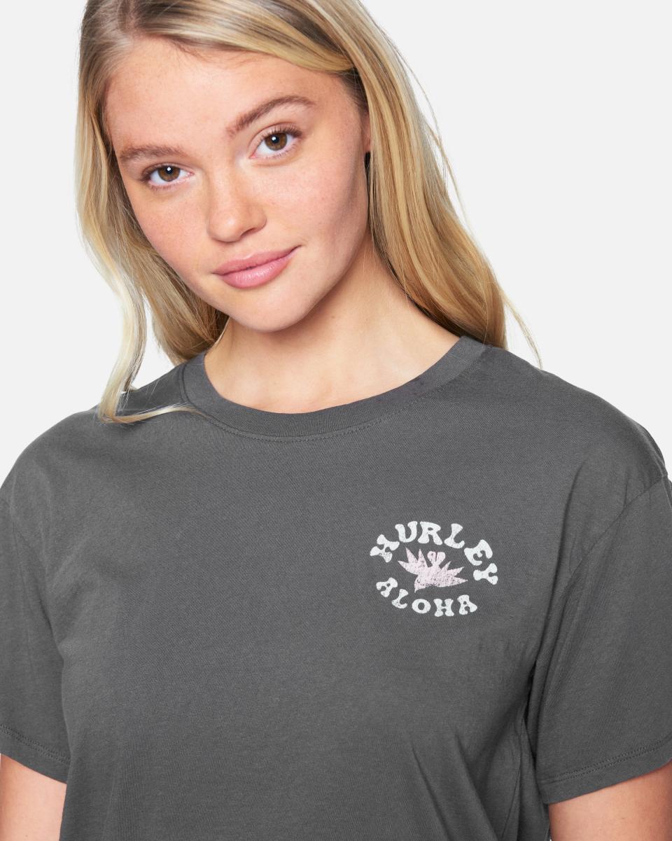 Top Grey Wailer Washed Girlfriend Crew Hurley Women Tops & T-Shirts - 4