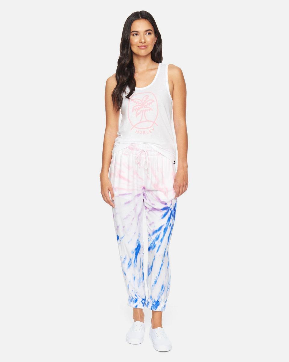 Women Racer Blue Tie Dye Hurley Printed Beach Jogger Shorts & Bottoms Lowest Ever - 2
