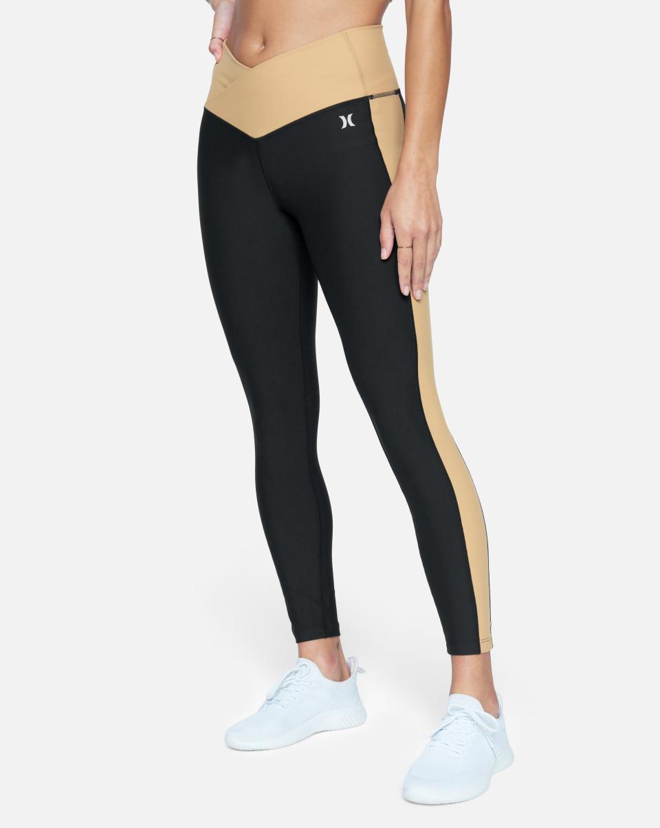 V-Shaped Colorblock Legging Hurley Women Shorts & Bottoms Natural Caviar/Iced Coffee - 2