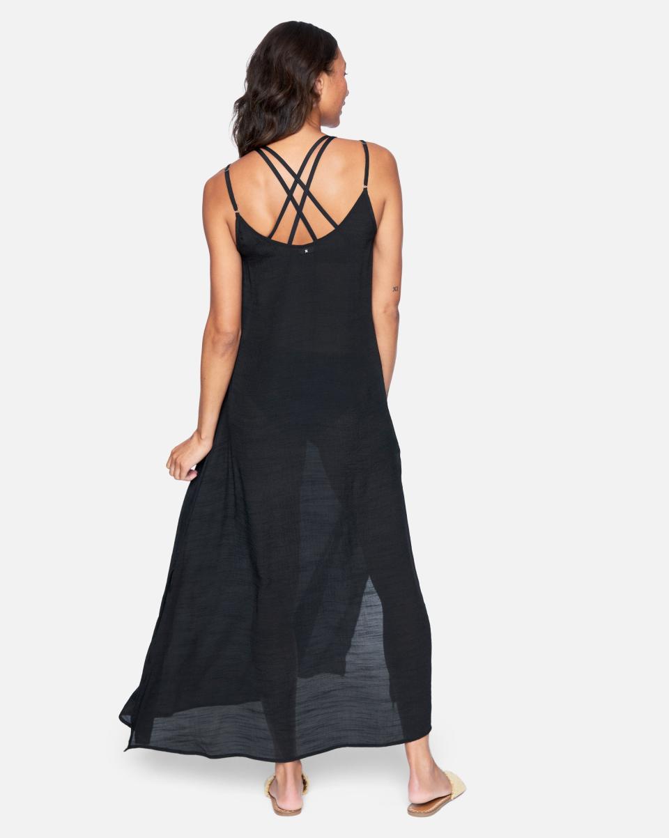 Dependable Black Women Dresses & Rompers Solid Maxi Coverup Hurley - 1