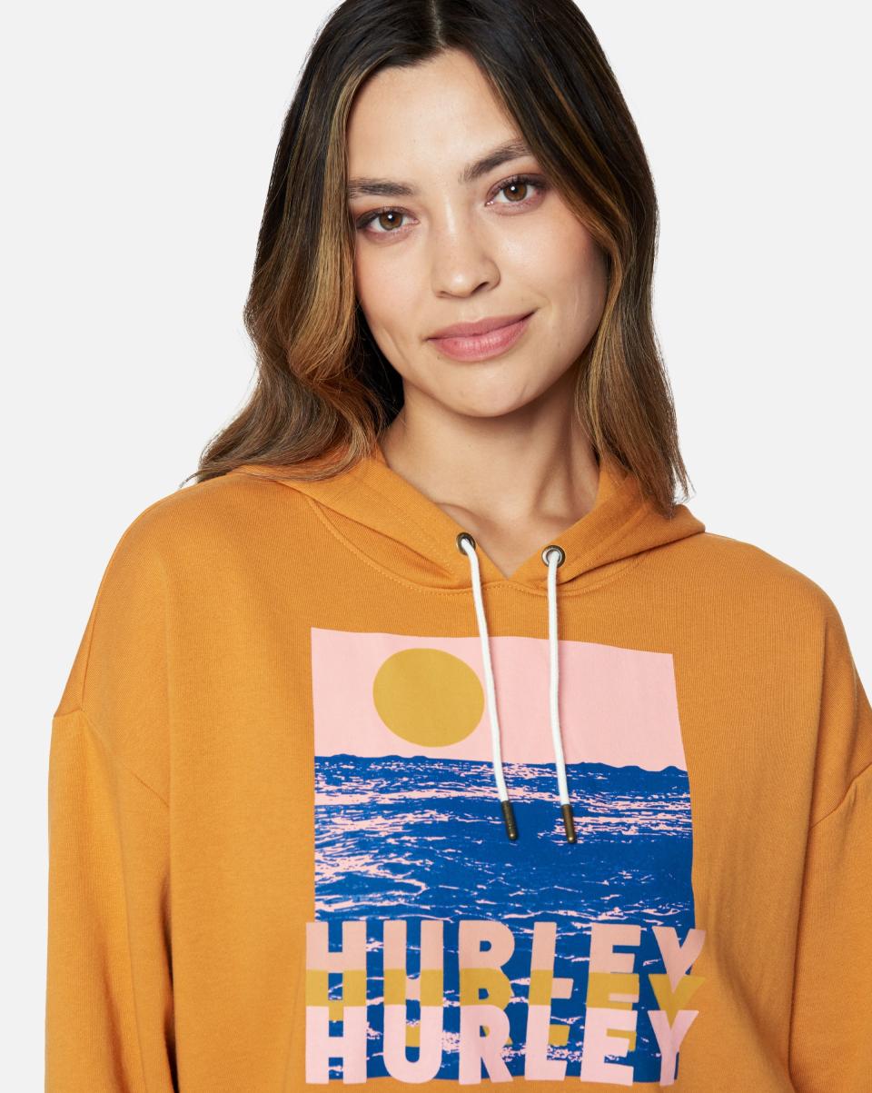 Hurley Women Hoodies & Fleece Golden Oak Shop Breaker Oversized Drop Shoulder Hoodie - 3