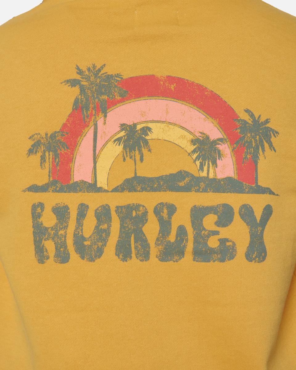 Hoodies & Fleece Hurley Women Compact Shroom Cut Off Crop Hoodie Honey Gold - 3