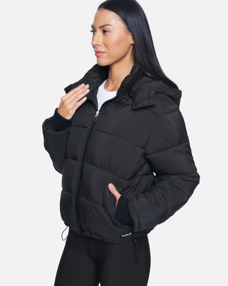 Hygienic Hoodies & Fleece Hooded Puffer Jacket Black Women Hurley - 2