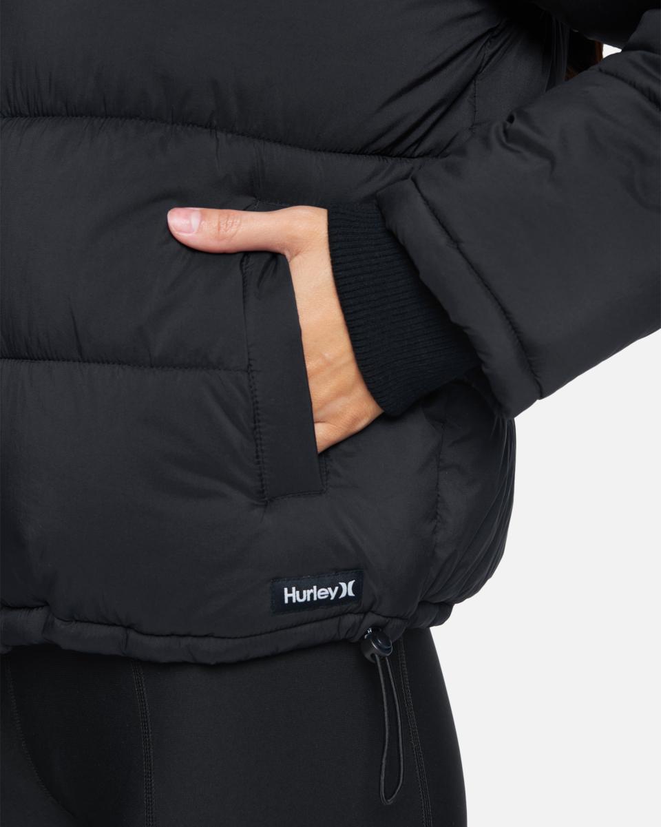 Hygienic Hoodies & Fleece Hooded Puffer Jacket Black Women Hurley - 4