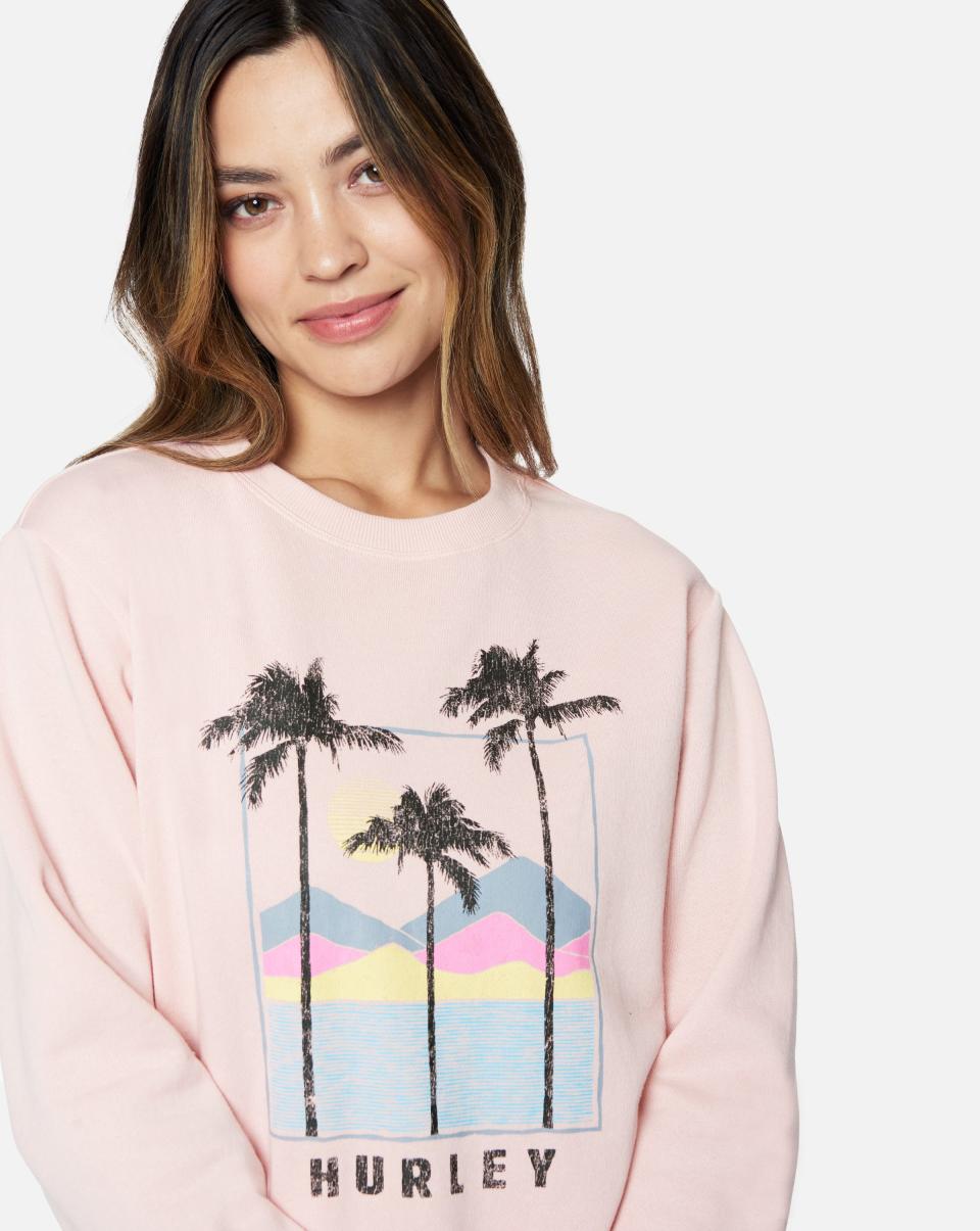 Women Havana Girlfriend Crew Sweatshirt Hoodies & Fleece Hurley Sale Blush - 4