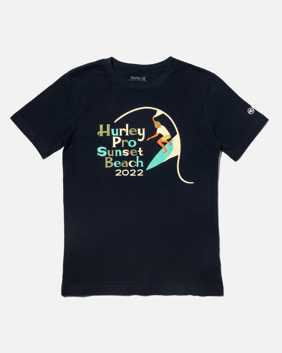 Kids Obsidian Peaceful Tshirts Boys' Hurley Pro Sunset Beach Short Sleeve T-Shirt