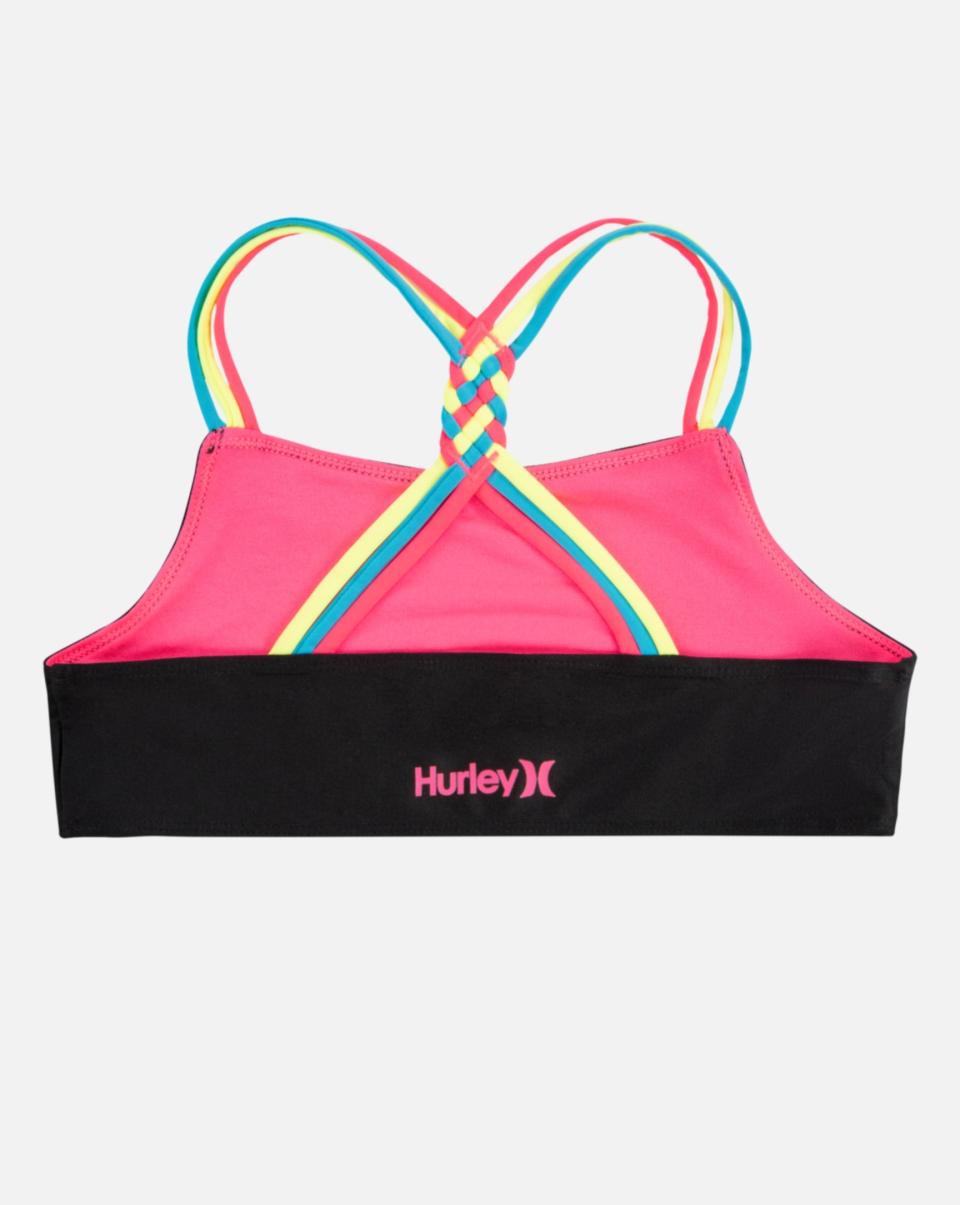 Swimwear Girls' Braided Multi Strap Bikini Set Kids Hurley User-Friendly Black - 3
