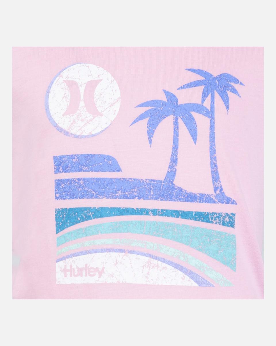 Pink Kids Trendy Hurley Tshirts Girls' Palm Graphic T-Shirt - 3