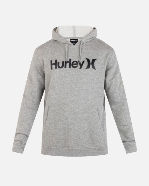 Shop Hurley Men One And Only Fleece Pullover Dark Grey Heather Logo Shop