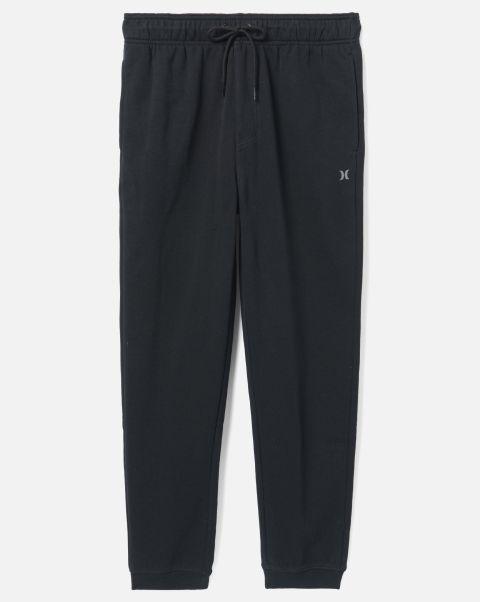 One And Only Solid Fleece Jogger Logo Shop Hurley Refresh Black Men