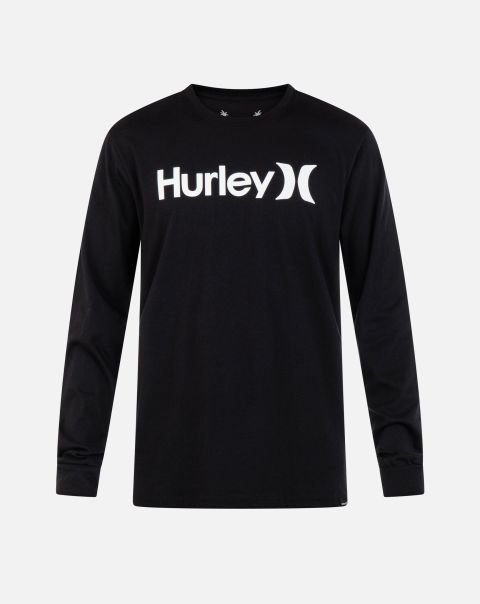 Tshirts & Tops Everyday One And Only Solid Long Sleeve Energy-Efficient Black Men Hurley
