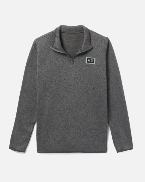 Relaxing Tshirts & Tops Mesa Ridgeline 1/4 Zip Fleece Pullover Ion Grey Men Hurley