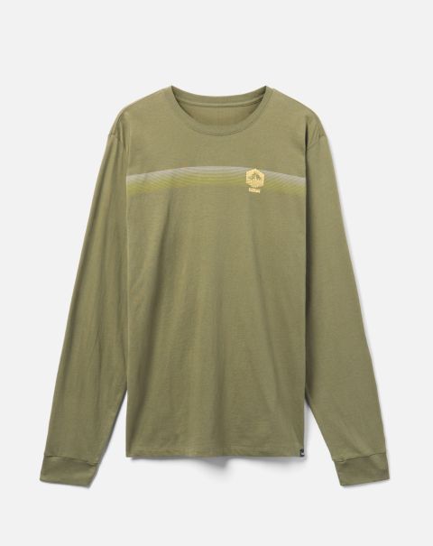 Hurley Affordable Everyday Tres Palmas Long Sleeve Men Tshirts & Tops Olive