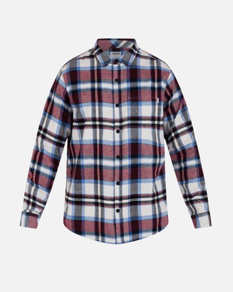 Versatile Men Platinum Tshirts & Tops Portland Organic Flannel Long Sleeve Hurley