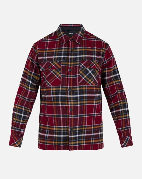 Men Tshirts & Tops Santa Cruz Shoreline Flannel Long Sleeve Advanced Hurley True Red