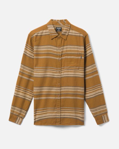 Normal Hurley Men Portland Organic Flannel Shirt Tshirts & Tops Bronzed