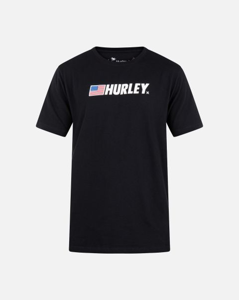 Everyday Fastlane Usa Short Sleeve Shirt Reliable Hurley Men Tshirts & Tops Black
