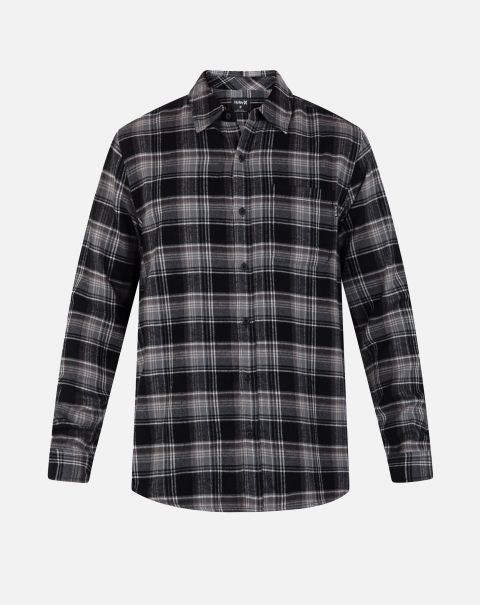Portland Organic Flannel Shirt Black Men Massive Discount Hurley Tshirts & Tops