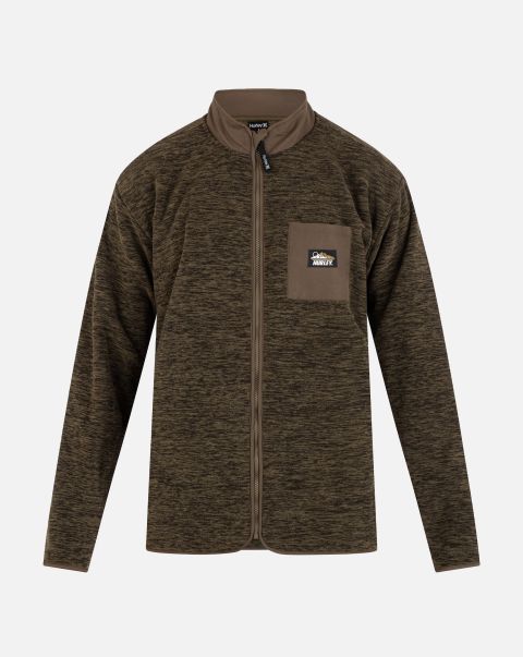 Woodland Burrrito Zip Jacket Olive Hurley Men Generate Tshirts & Tops