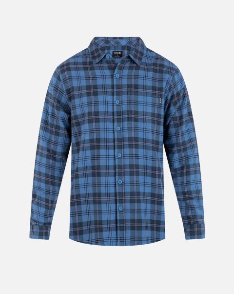Tshirts & Tops Hurley Coupon Men Portland Organic Flannel Long Sleeve Thunder Berry