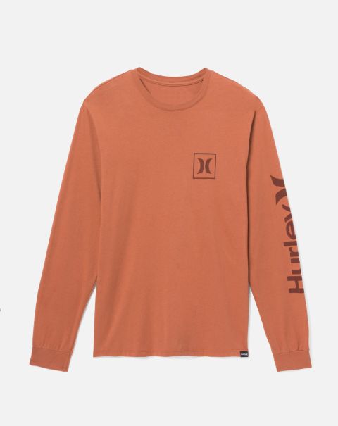 Hurley Everyday One And Only Icon Long Sleeve Zion Rust Optimize Men Tshirts & Tops