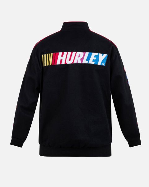 Reliable Hurley Nascar X Pit Crew Twill Jacket Tshirts & Tops Men Black