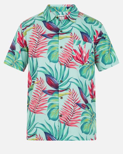 Men Rincon Short Sleeve Woven Shirt Tropical Mist Hurley Premium Tshirts & Tops