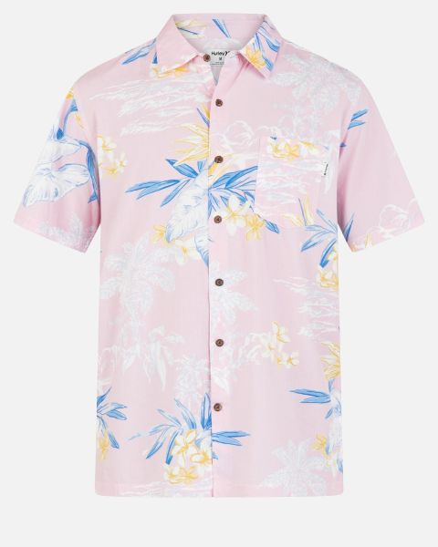 Men Rincon Short Sleeve Woven Shirt Flamingo Hurley Tshirts & Tops Professional