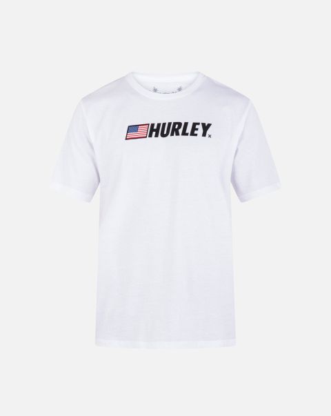 Luxurious Hurley Everyday Fastlane Usa Short Sleeve Shirt Men Tshirts & Tops White