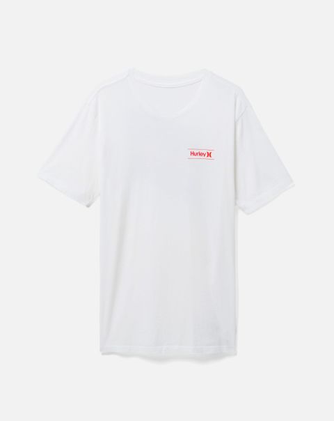 Best White Tshirts & Tops Hurley Everyday Washed One And Only Slashed Short Sleeve T-Shirt Men