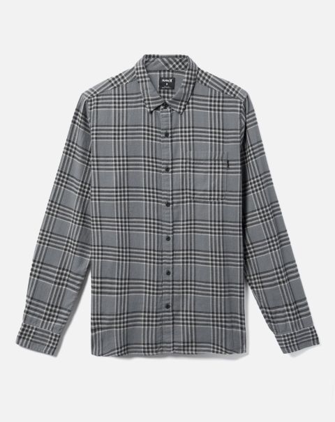Fashionable Men Portland Organic Flannel Shirt Hurley Tshirts & Tops Stone Grey